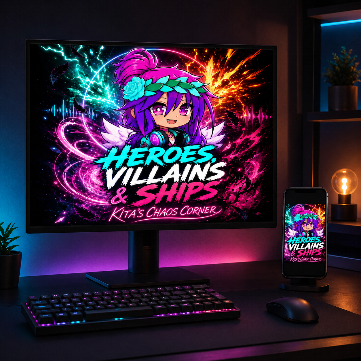 Heroes Villains and Ships digital wallpaper desktop and phone preview