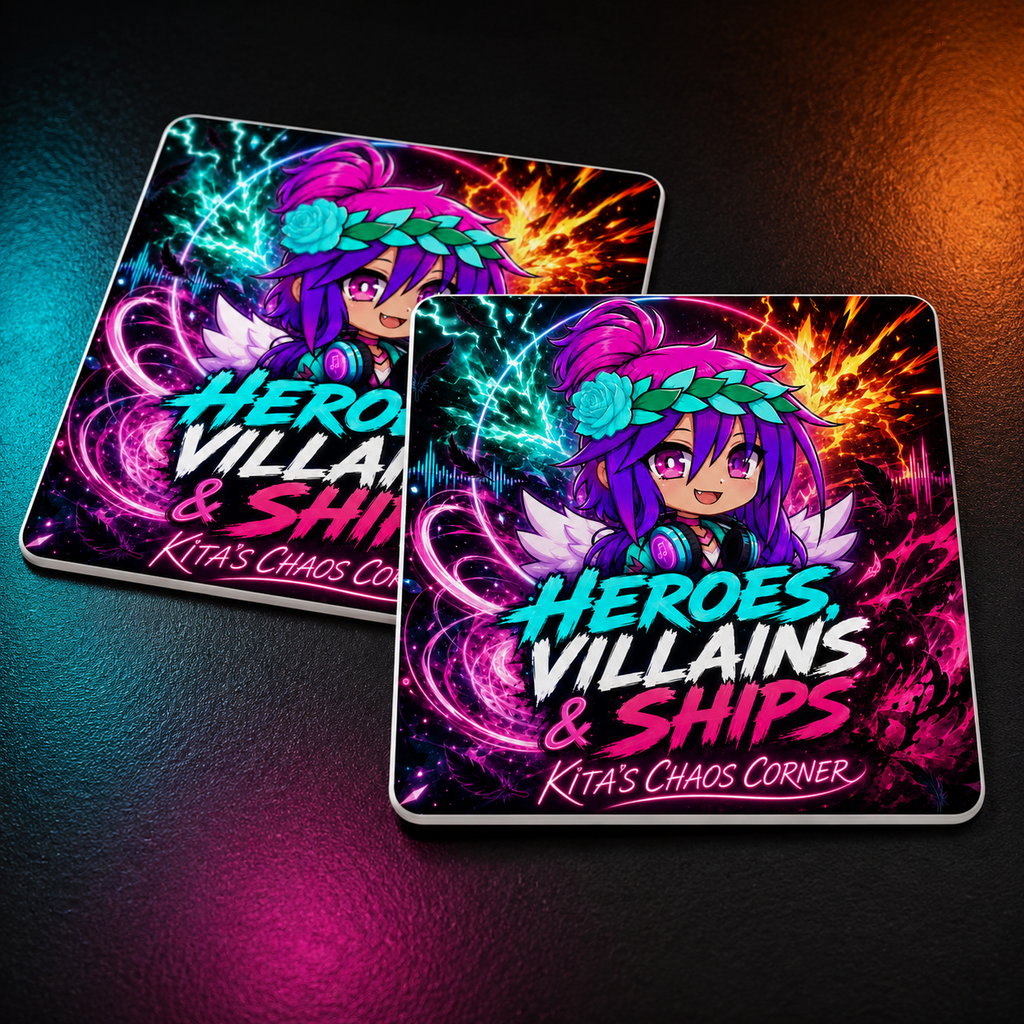 Heroes Villains and Ships vinyl sticker mockup