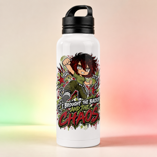 I Brought the Backup and the Chaos Tumbler design reference