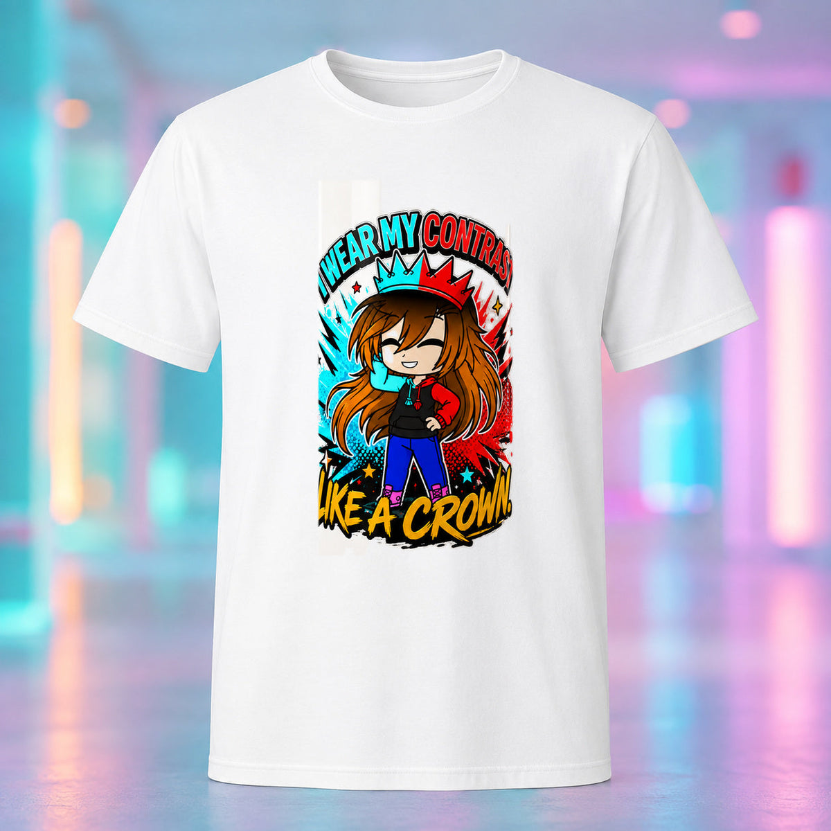 Kita - I Wear My Contrast Like a Crown Graphic T-Shirt product mockup