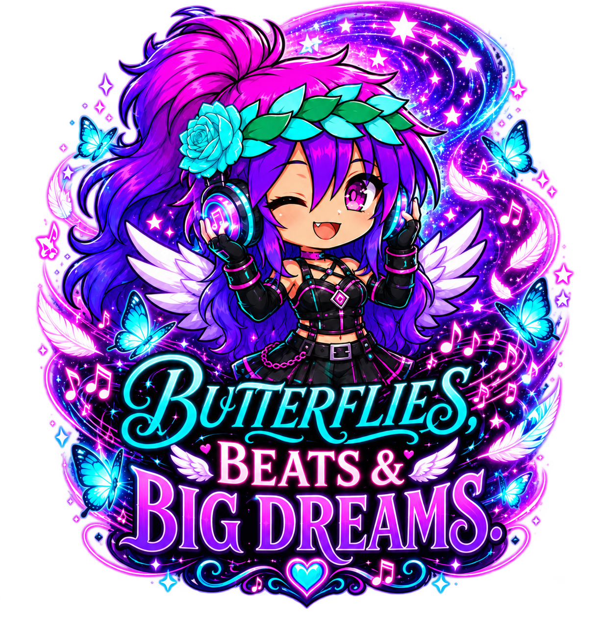 Kita Butterflies Beats and Big Dreams art print