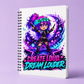 Kita Create Loud Dream Louder spiral notebook mockup