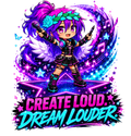 Kita Create Loud Dream Louder spiral notebook artwork