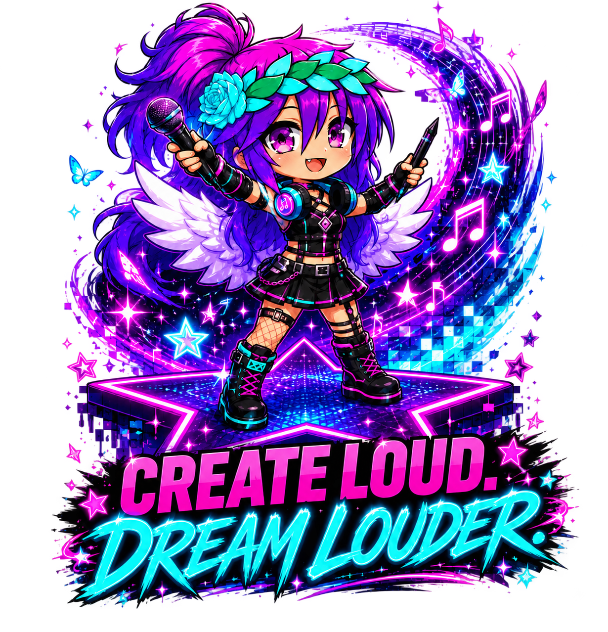 Kita Create Loud Dream Louder spiral notebook artwork
