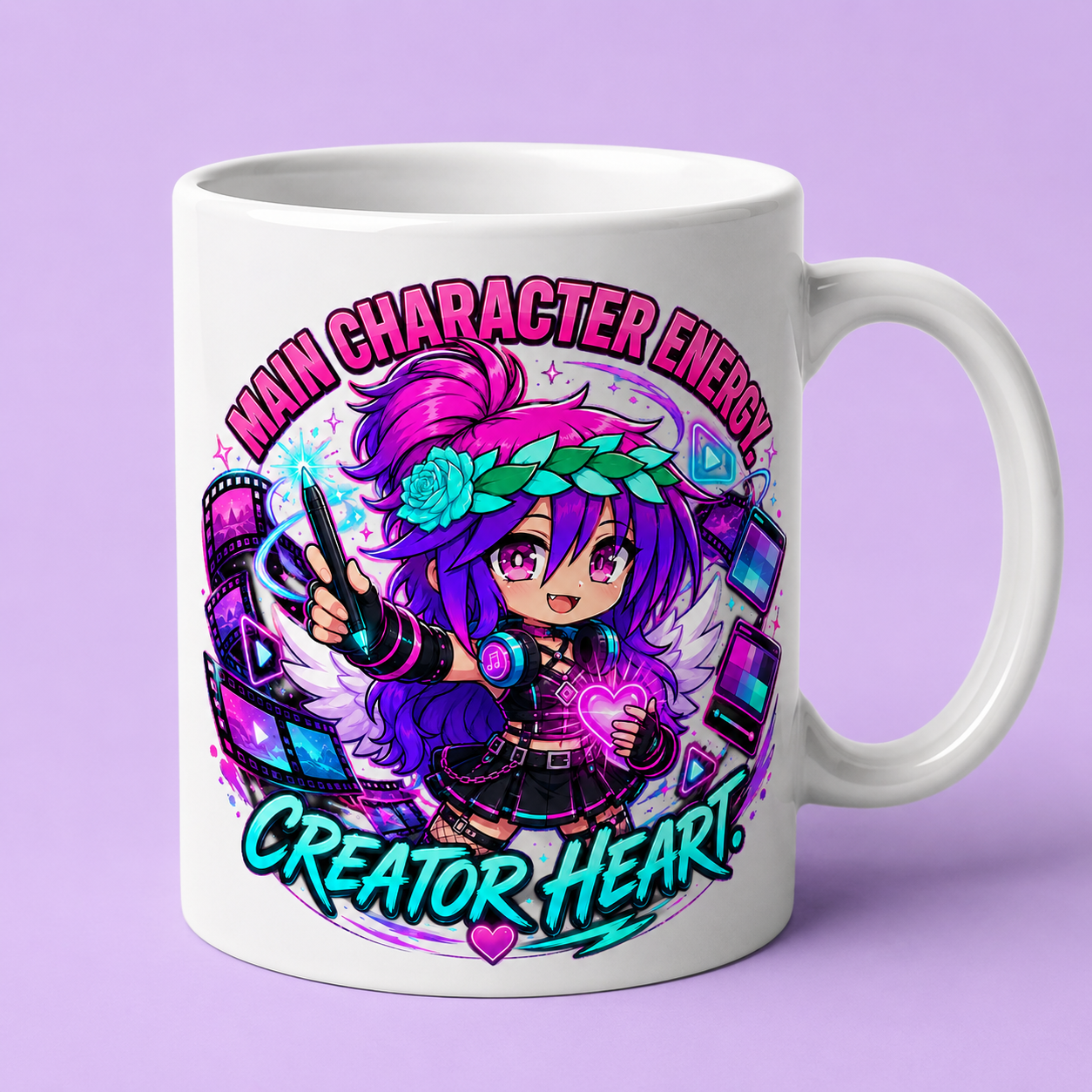 Kita Main Character Energy Creator Heart mug mockup