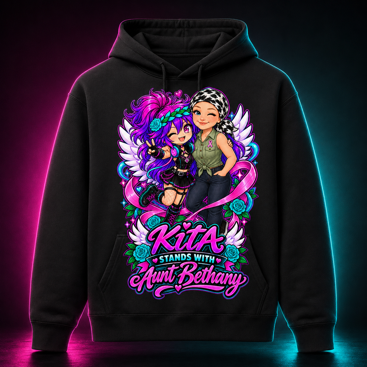 Kita Stands With Aunt Bethany Pullover Hoodie product mockup