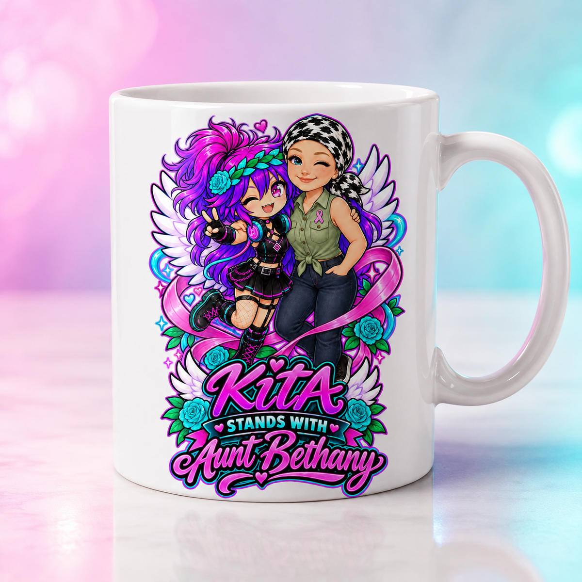 Kita Stands With Aunt Bethany — Mug digital product mockup