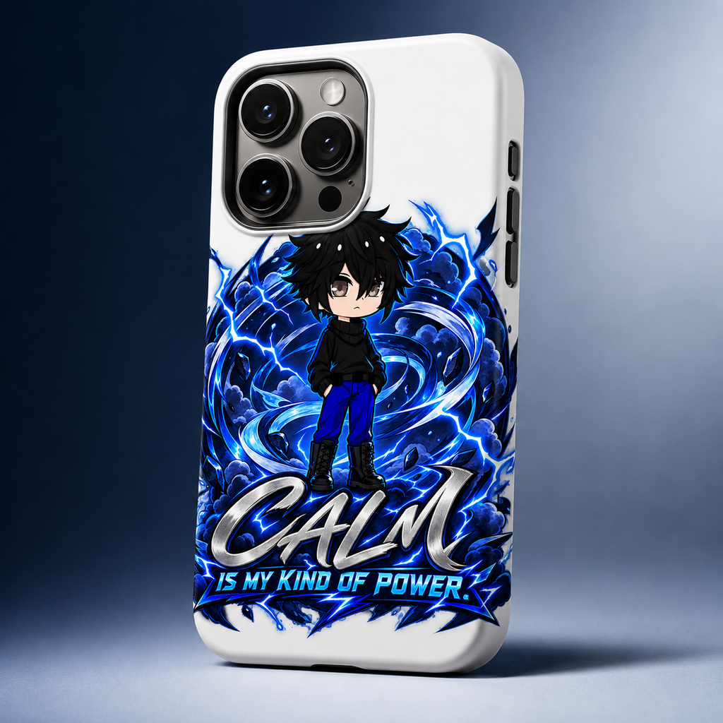 Mui Calm Is My Kind of Power phone case mockup