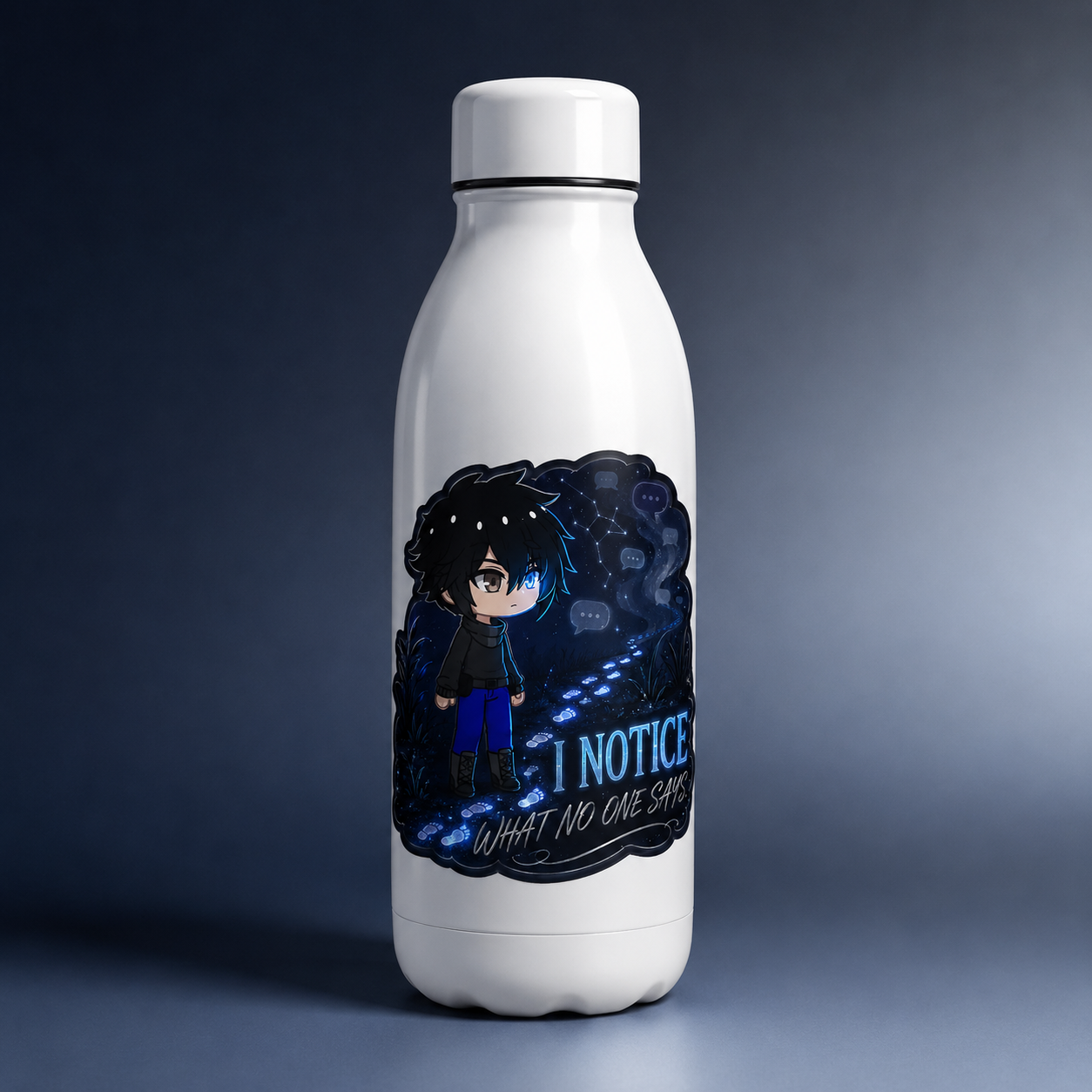 Mui I Notice What No One Says water bottle mockup