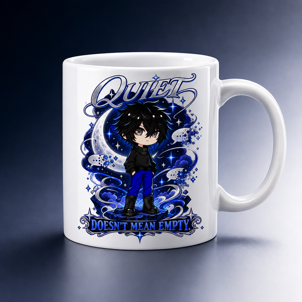 Mui Quiet Does Not Mean Empty mug mockup