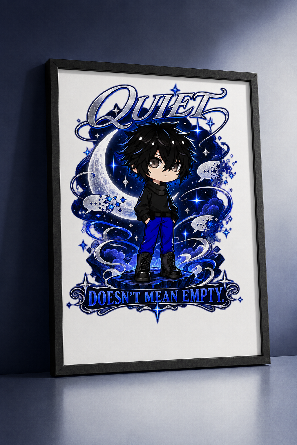 Mui Quiet Does Not Mean Empty poster mockup