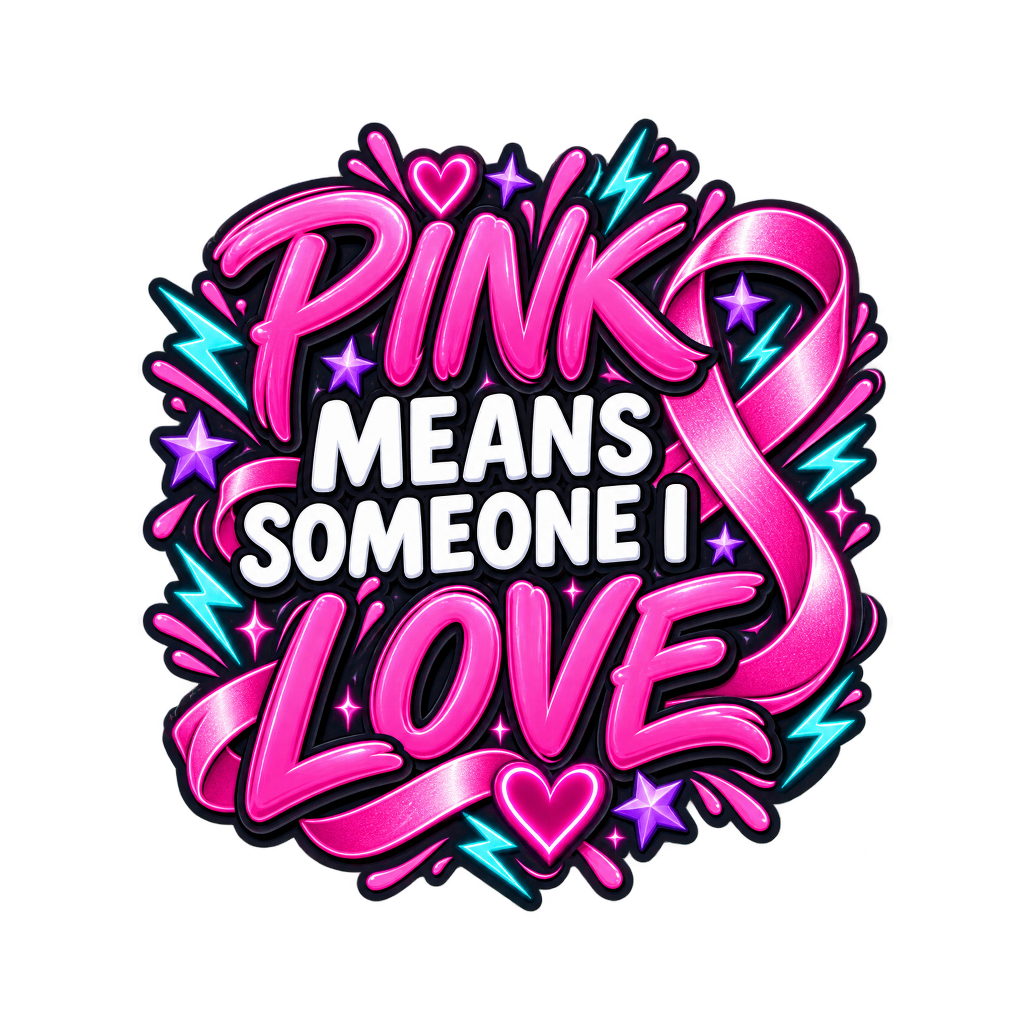 Pink Means Someone I Love breast cancer support mug design
