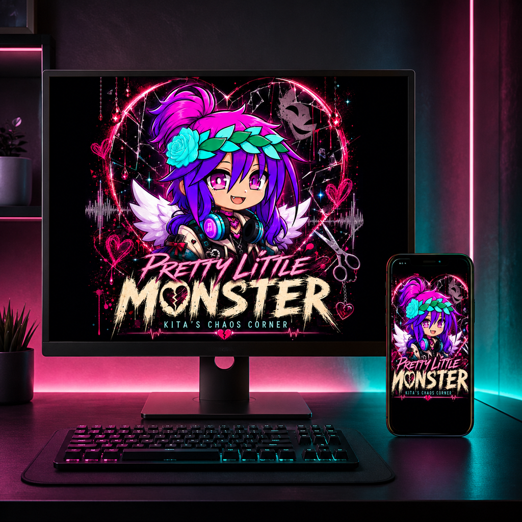 Pretty Little Monster digital wallpaper desktop and phone preview