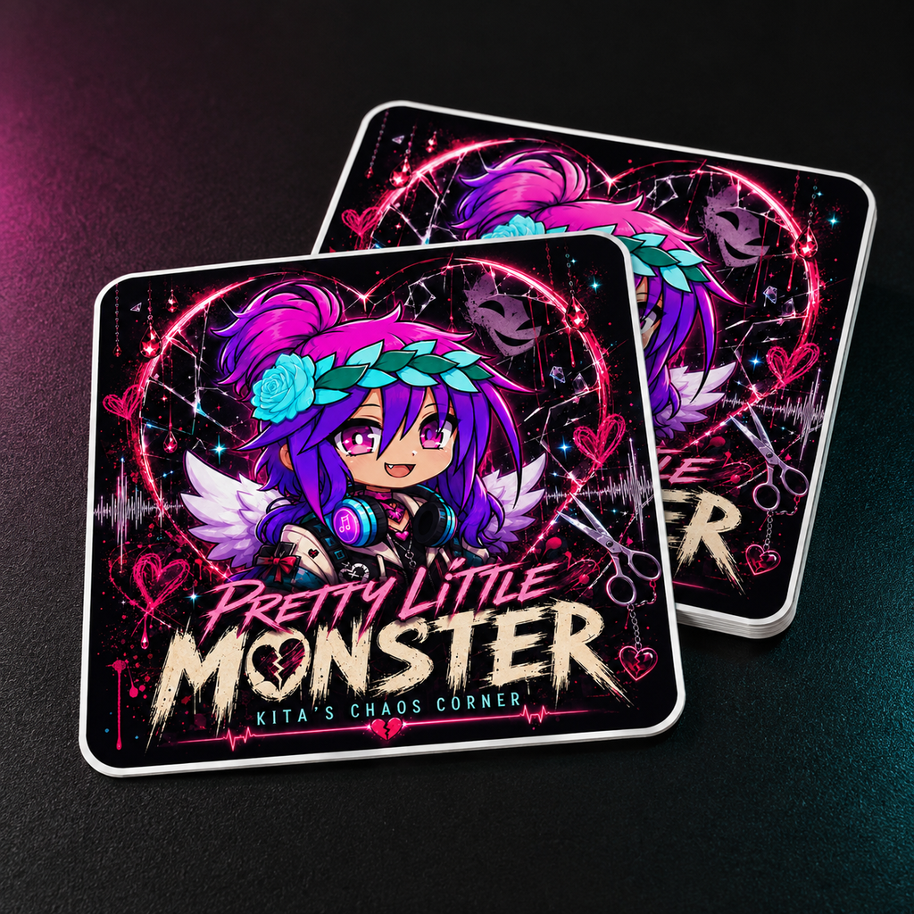 Pretty Little Monster vinyl sticker mockup