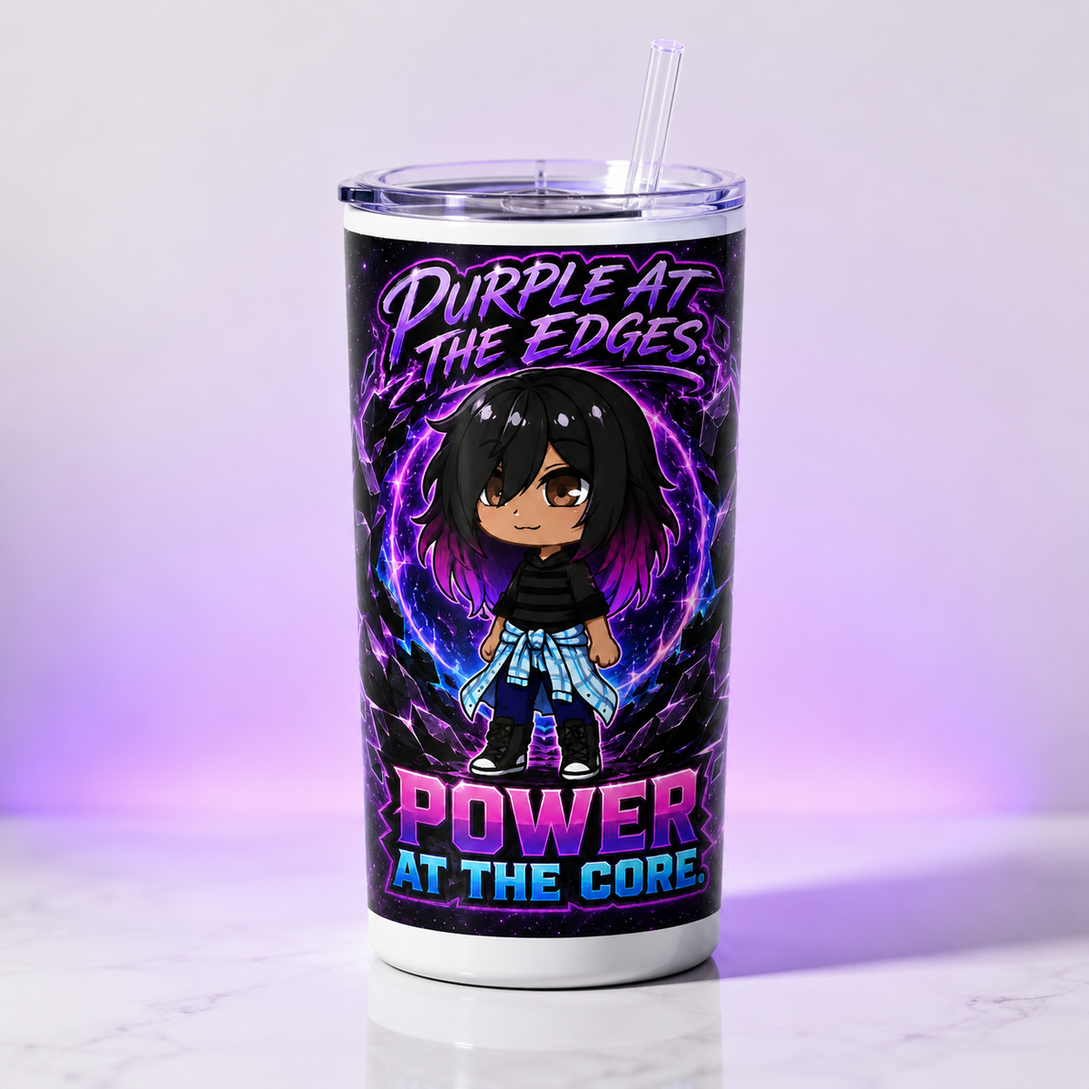 Purple at the Edges, Power at the Core Water Bottle design reference