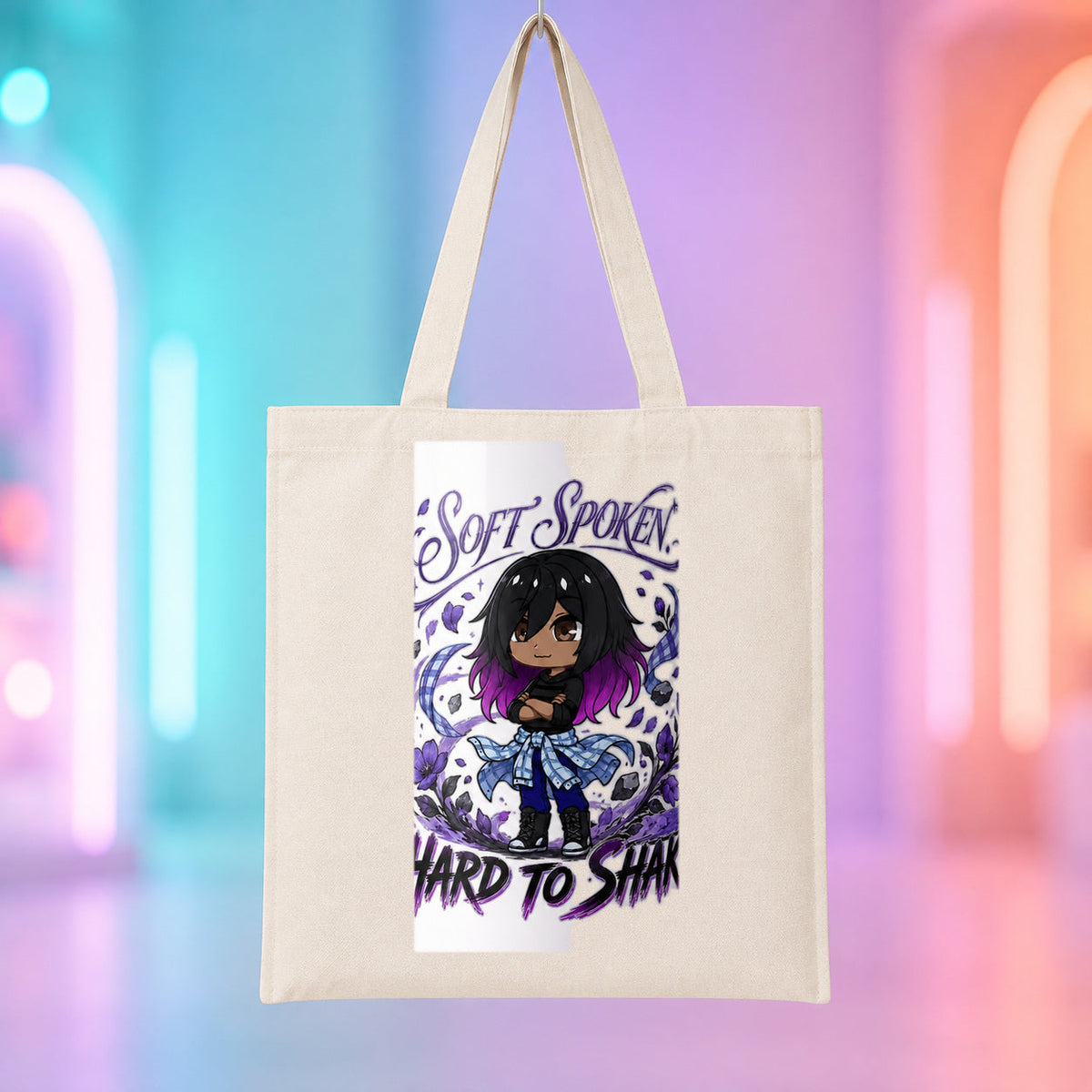 Kiri - Soft Spoken, Hard to Shake Tote Bag product mockup