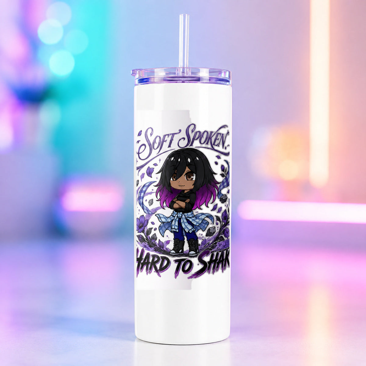 Kiri - Soft Spoken, Hard to Shake Tumbler product mockup