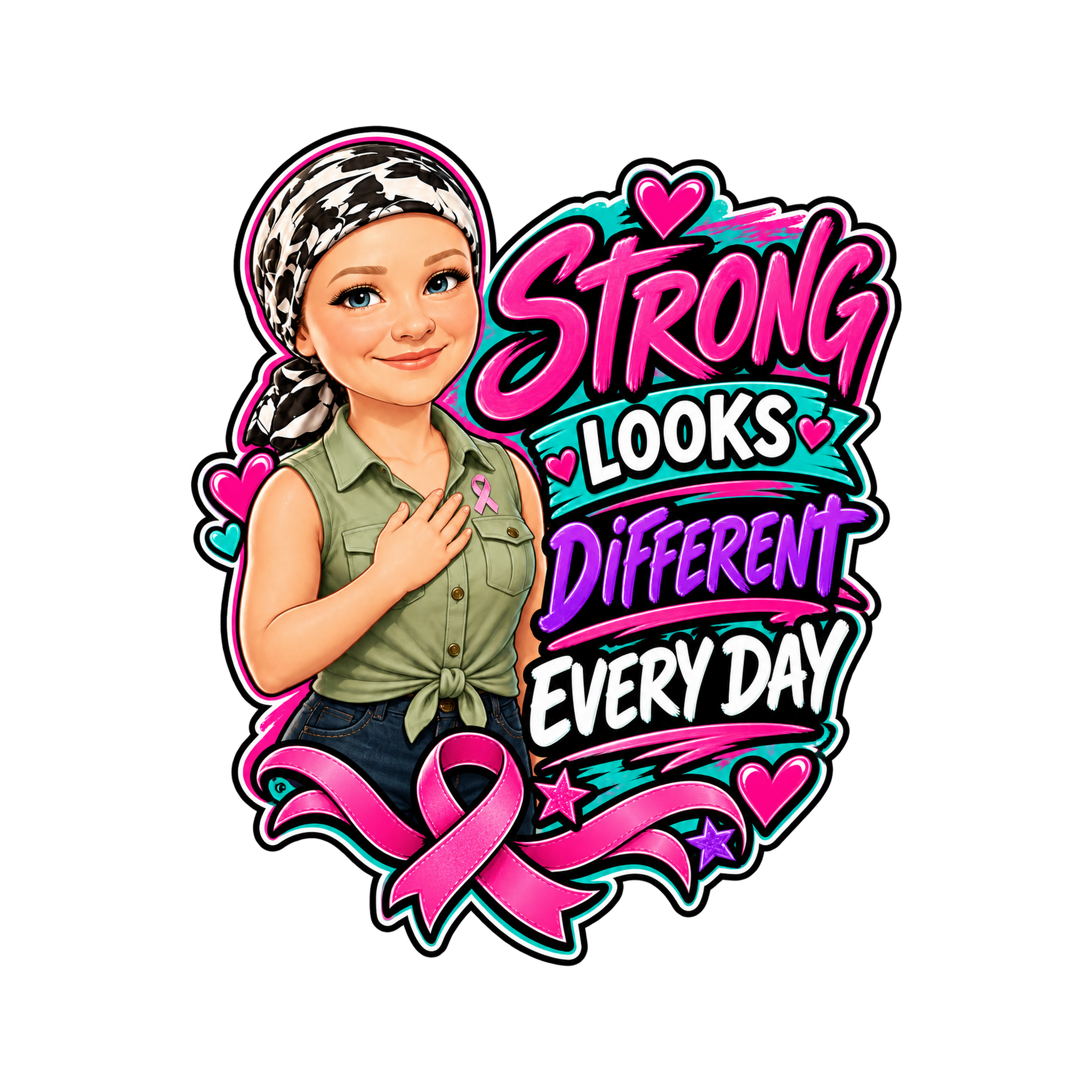 Strong Looks Different Every Day Aunt Bethany spiral notebook design