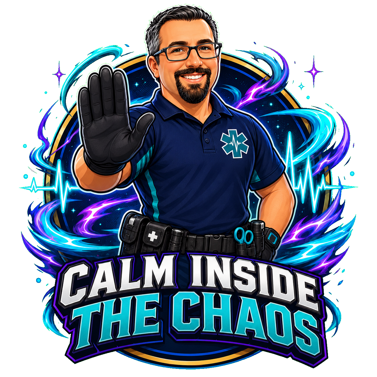 Calm Inside the Chaos Water Bottle cause design