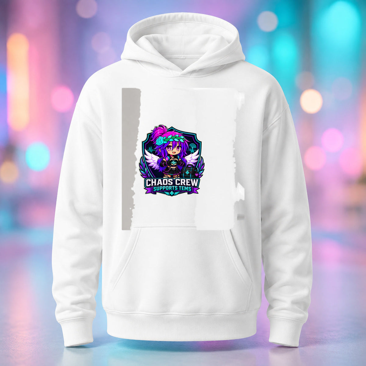 Chaos Crew Supports TEMS - TEMS Support Pullover Hoodie product mockup