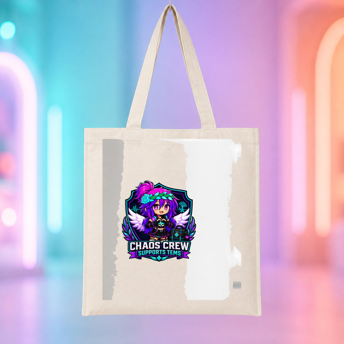 Chaos Crew Supports TEMS - TEMS Support Tote Bag product mockup