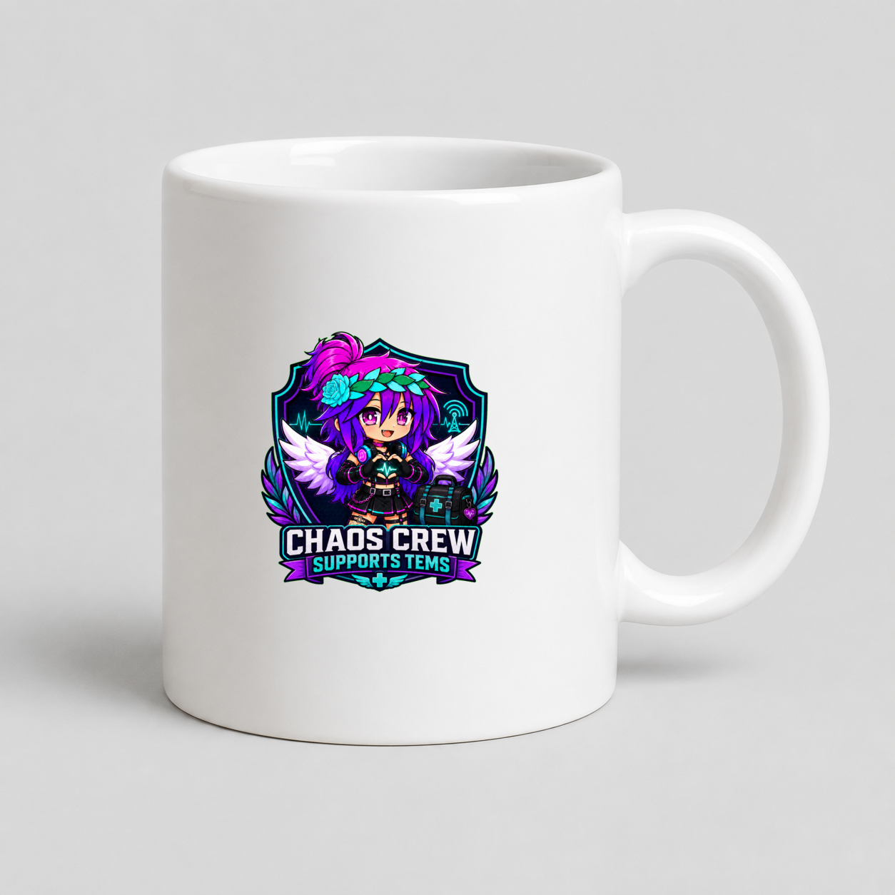 Chaos Crew Supports TEMS Coffee Mug mockup