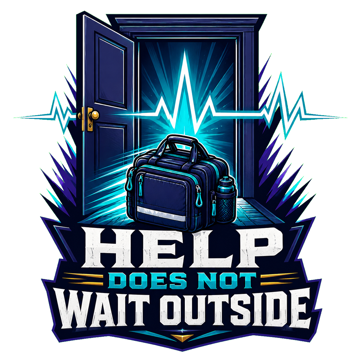 Help Does Not Wait Outside Tote Bag cause design