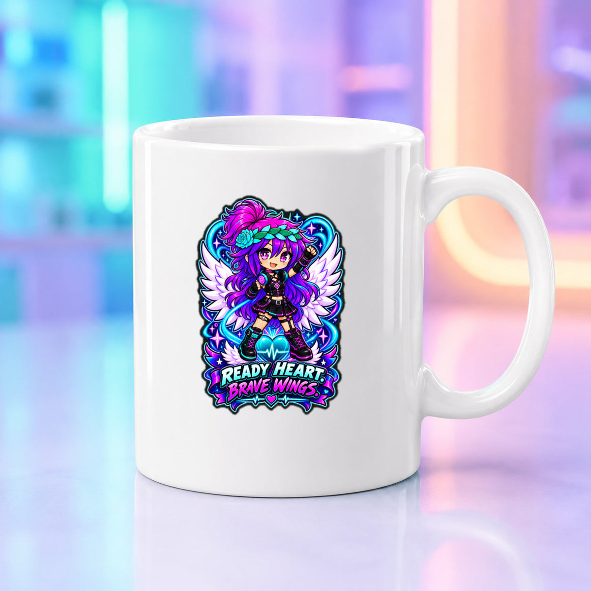 Ready Heart Brave Wings - TEMS Support Mug product mockup