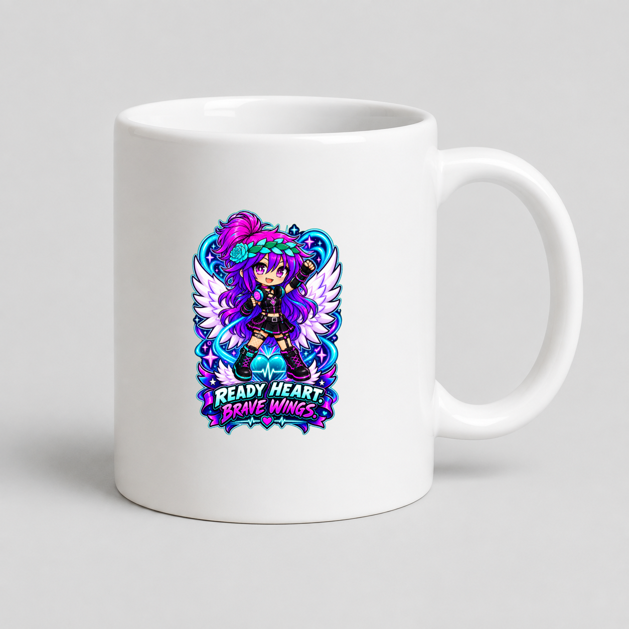 Ready Heart. Brave Wings. Coffee Mug mockup