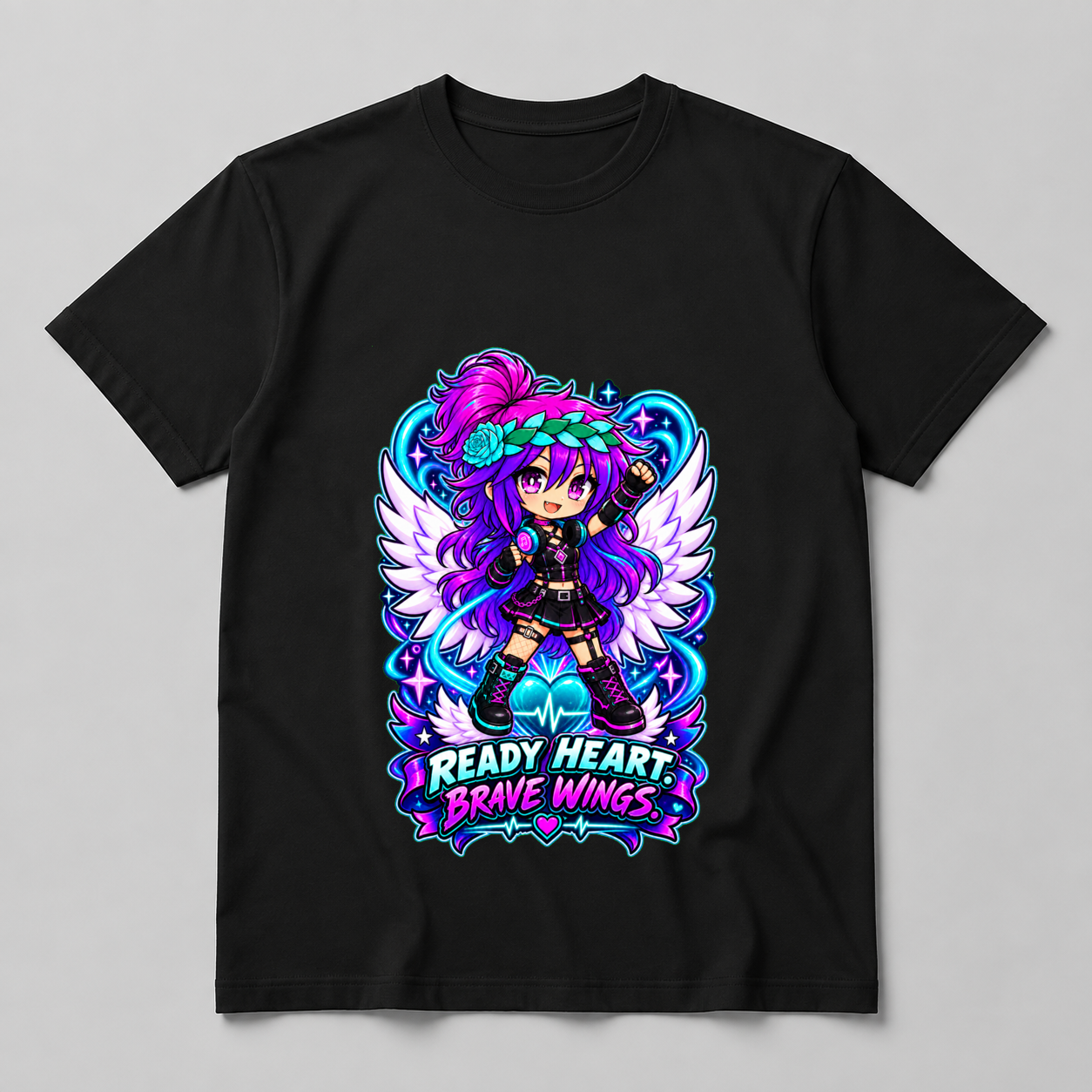 Ready Heart. Brave Wings. Unisex T-Shirt mockup